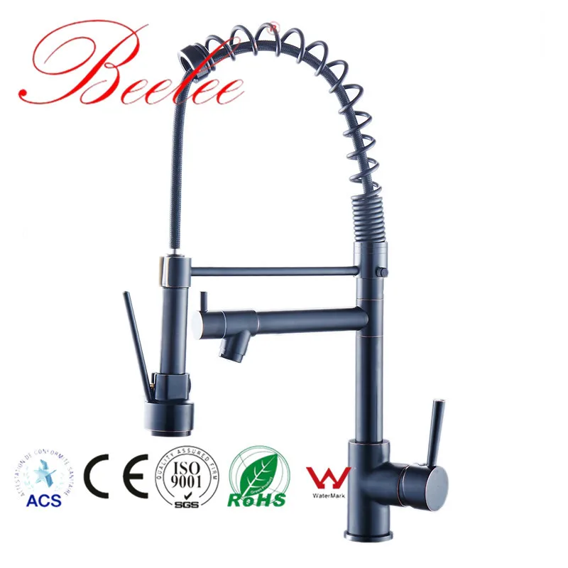 Beelee Kitchen Faucet Universal Modern Black/nickle Water Mixer Tap Hot Selling Solid Brass Dual Spouts 360 Swivel Tap Beelee Kitchen Faucet Universal Modern Black/nickle Water Mixer Tap Hot Selling Solid Brass Dual Spouts 360 Swivel Tap