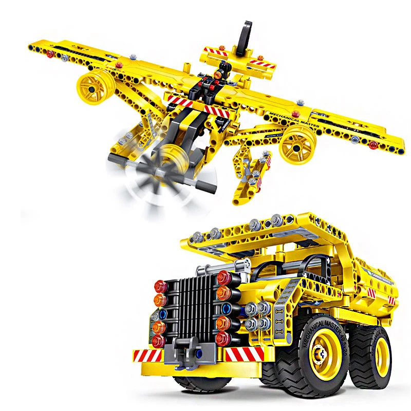 

361Pcs Technic Series 2in1 City Construction Mining Truck Airplane Building Blocks Bricks Compatible Legoings Toys For Children