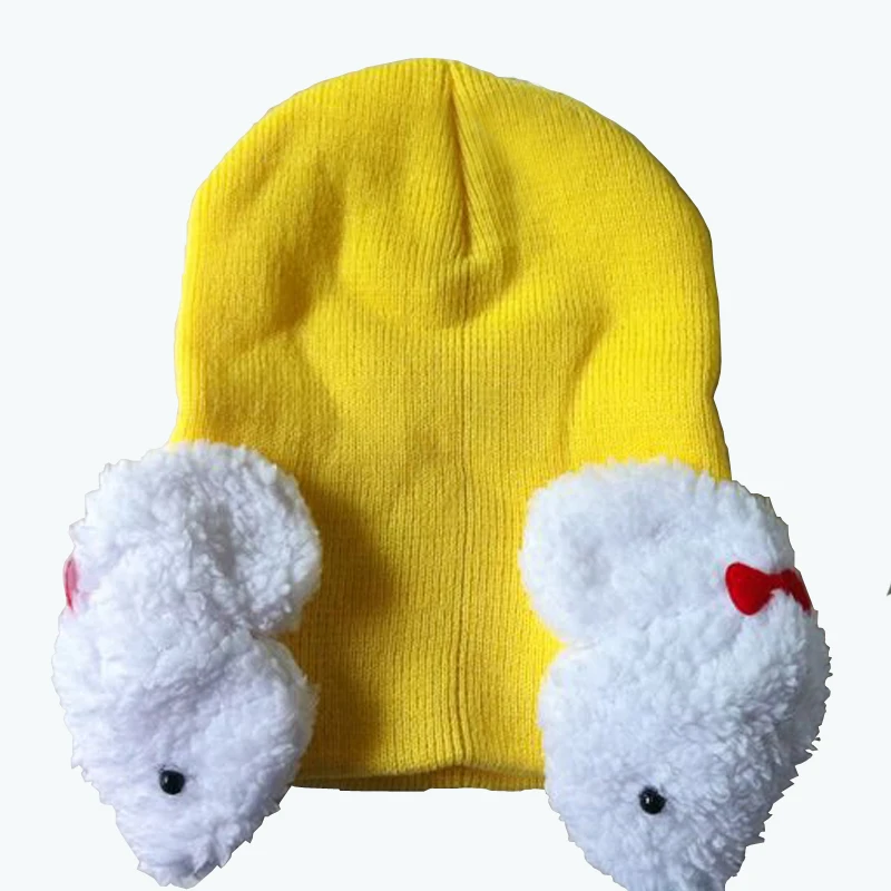 New Design Yellow Baby Hats Ear Protection Rabbit Cap 100 Cotton Very