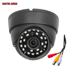 Новый аудио Купольная камера 800TVL 1/4 “CMOS с ИК-CUT 3.6 мм объектив 24 шт. Лазера (QT5524) ИК с аудио cctv безопасности крытый камеры