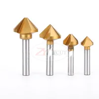 תואר נירוסטה 6pcs / סט 90 תואר טיטניום מצופה chamfer קאטר נירוסטה מיוחד עיבוד תלת קצה chamfer Bit (2)