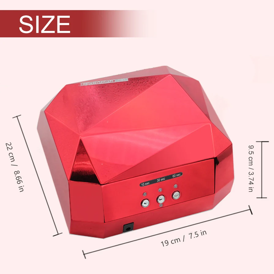 36W LED UV Lamp Nail Dryer Nail Lamp Big Diamond Shaped Long Life 48W