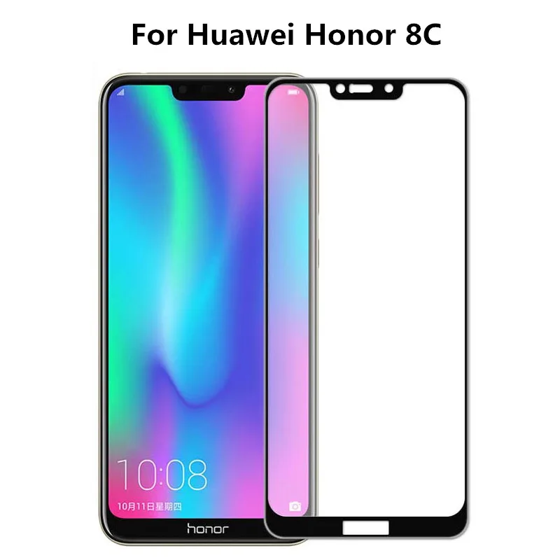 10 шт./лот 3D закаленное стекло для Huawei Honor 8C полное покрытие Защитная пленка экрана