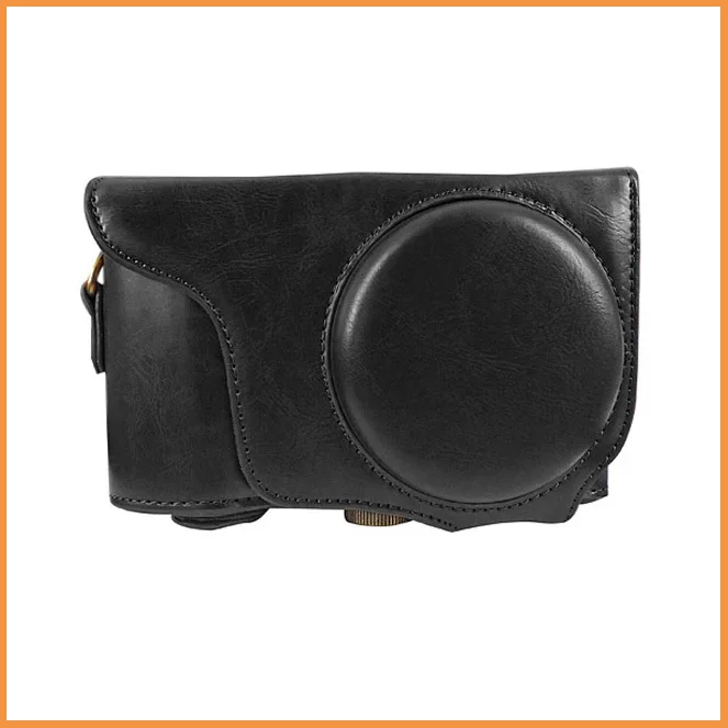 Black Leather Camera Case Bag for Samsung Galaxy Camera GC200 GC100in