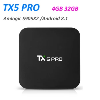 

50PCS/LOT TX5 Pro 4GB 32GB Android 8.1 TV BOX Amlogic S905X2 Quad Core Wifi BT4.0 H.265 4K pk TX5 Max