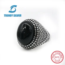 Серебро 925 fine jewelry человек кольца мужские аксессуары бирюзовый драгоценный камень натуральный черный оникс Агат тигровый глаз TCR434