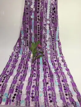 

In 2019 (5 yards/PC) high quality royal blue Africa hand-cut organza lace fabric with sequins for large party dresses. YYZ08872