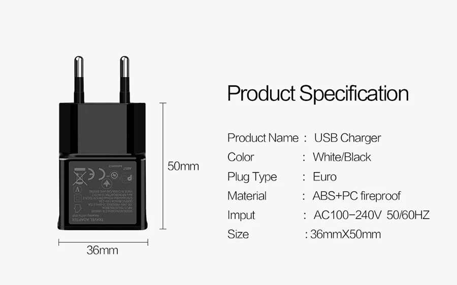 SHIERAK ЕС Plug мощность AC/DC адаптеры USB зарядное устройство 5 В 2A используется для мобильного телефона Pad электрические устройства