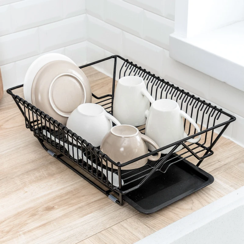 Dish Drying Rack - Metal Wire Kitchen Dish Drainer Rack Organizer with Drain Board - 32991500291