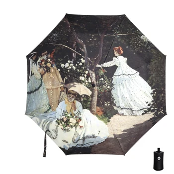 

Digital Thermal Transfer Art Automatic 3Folding Umbrella Creativity For Adults Anti UV Sun Umbrella Gifts Guarda Chuva Parapluie
