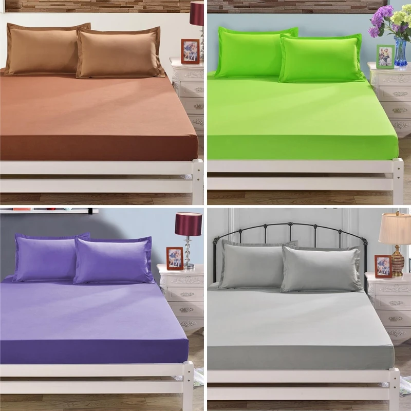 Buy Polyester Fitted Sheet Mattress Cover Bedding Four