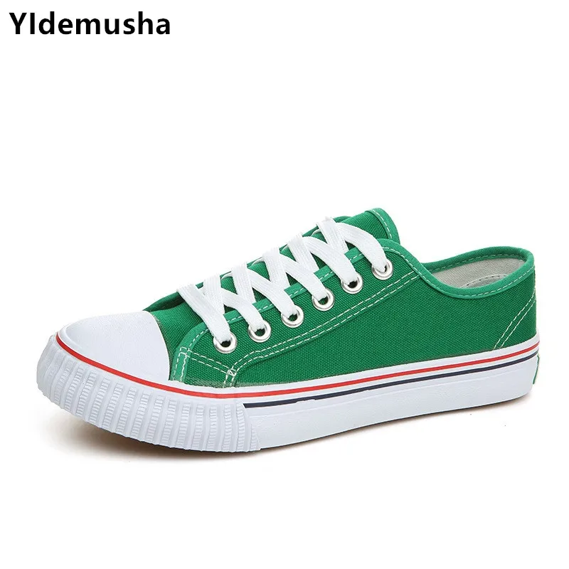 

YIdemusha 2018 Spring Autumn Canvas flat Men's Vulcanize Shoes Lace-up Retro Classic Flat Shoes Breathable Men Fashion footwear