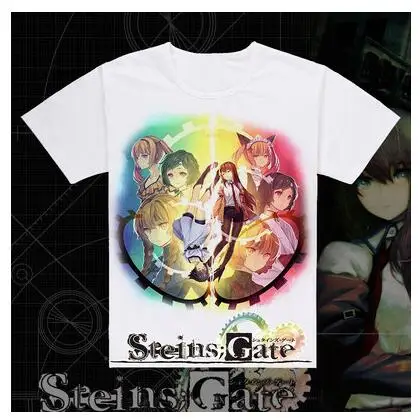Футболка High-Q унисекс Japan Steins; Gate Makise Kurisu, футболка, футболка, аниме Steins; Gate Okabe Rintarou, Повседневная футболка, футболка