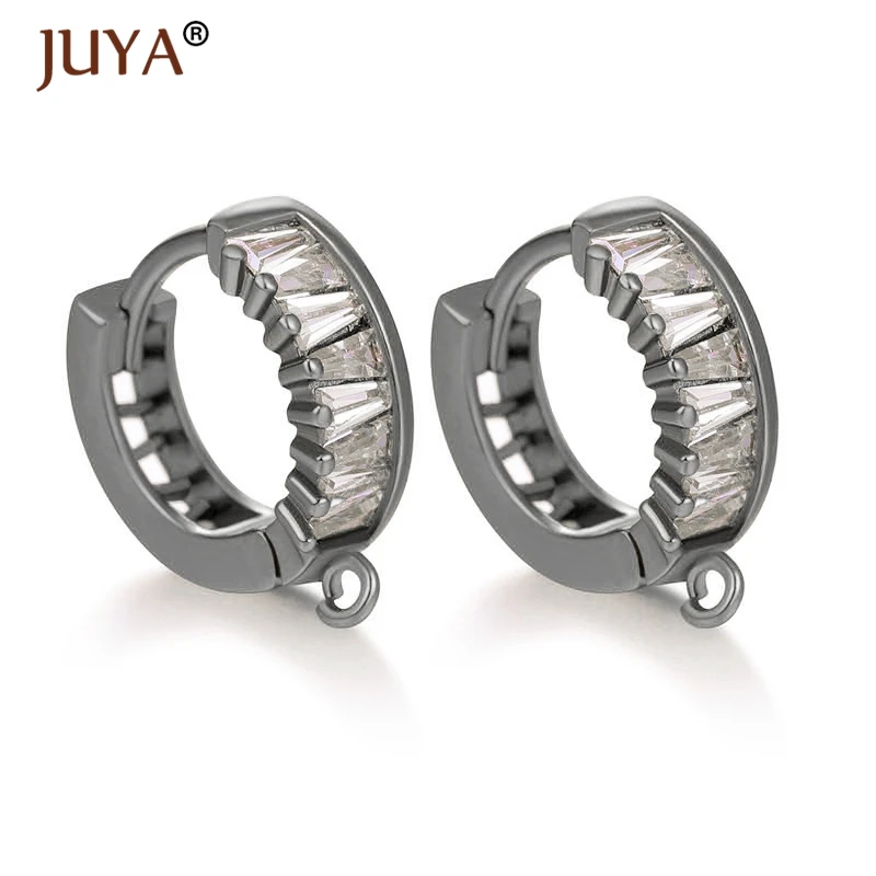 1 pair black Сделай Сам, фурнитура для сережек, застежки, крючки, фурнитура ручной работы, аксессуары для изготовления ювелирных изделий, роскошный циркониевый крючок, серьги, ювелирные изделия - Цвет: 1 pair black