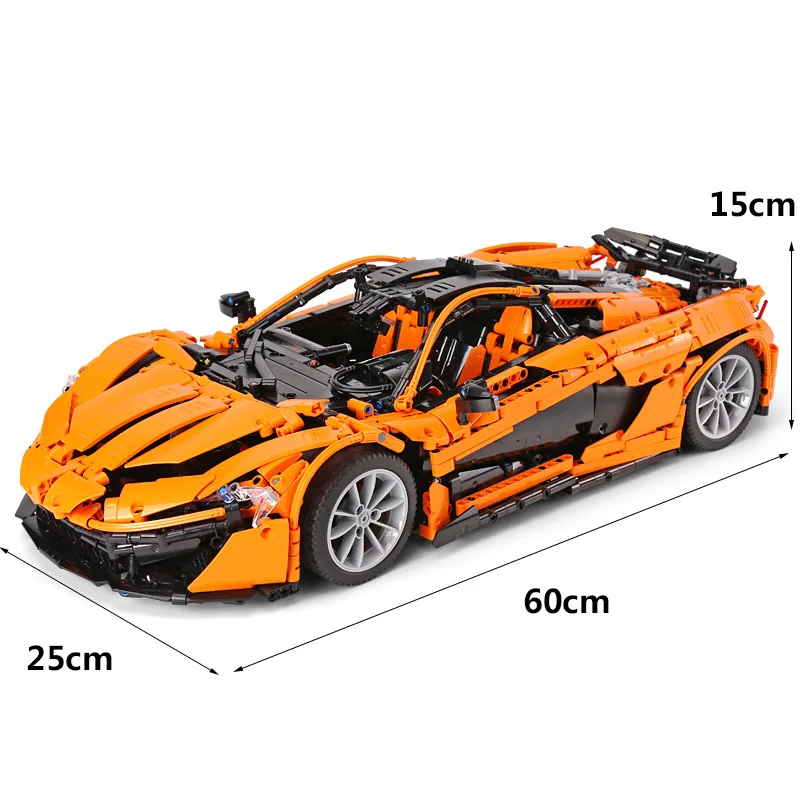 DHL 20087 Technic Car, совместимый с MOC-16915 McLaren P1, скоростной автомобильный набор, строительные блоки, кирпичи, приложение, Радиоуправляемый мотор, Подарочные модельные игрушки