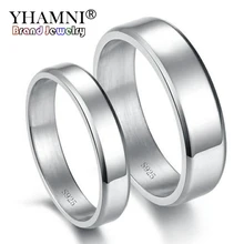 YHAMNI чистого серебра 925 Свадебные Кольца для влюбленных роскошное платье аксессуары подарок для пары ювелирные украшения, обручальное кольцо набор RJA008