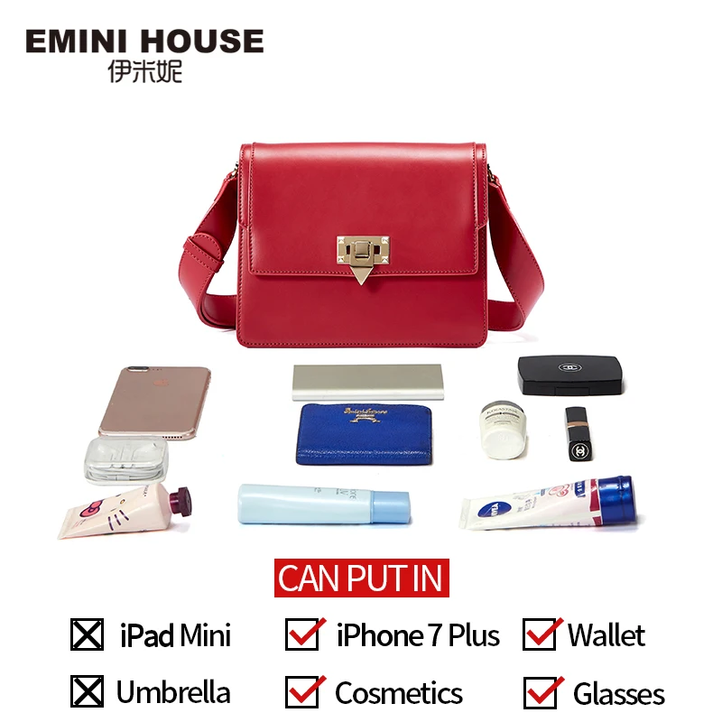 EMINI HOUSE сумки через плечо для женщин, сумка-мессенджер, роскошные сумки, женские сумки, дизайнерские сумки из спилка, женская сумка на плечо