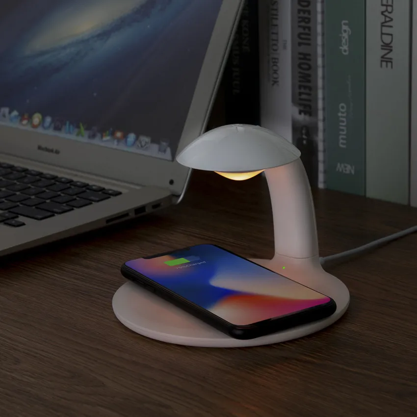  Cute Wireless Charger Lamp Led Night Light Desktop Fast Wireless Charging Nightlight Pad For iPhone - 1000008614856