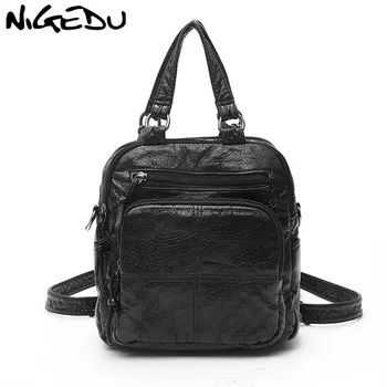 

Women's handbags small multifunctional back pack female shoulder bag Soft washed leather crossbody bags for women travel Daypack