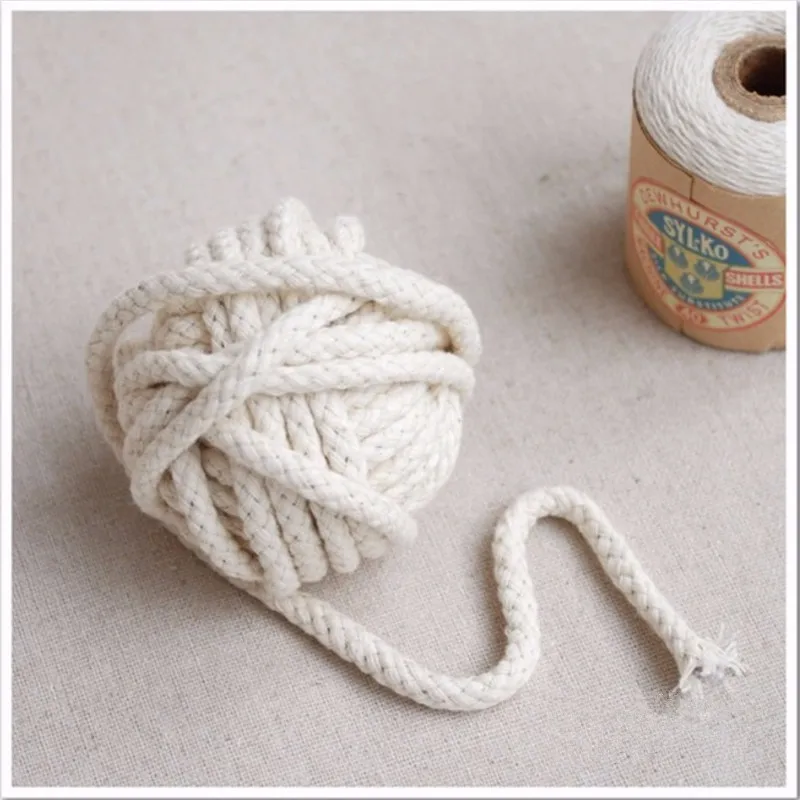 

5mm Braided Woven Twisted Cotton Cord DIY 5meters Beading String Packing Rope Decorative Craft Thread Jewelry Bags Accessories