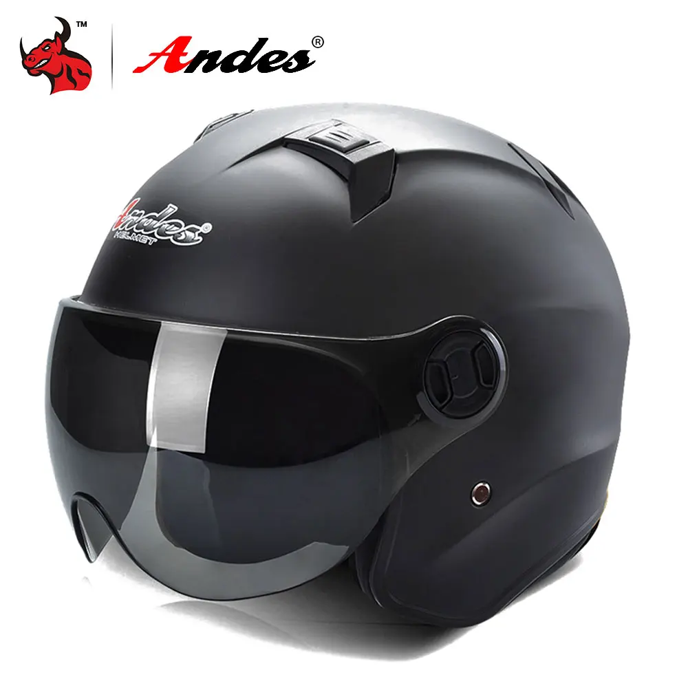 

Andes Motorcycle Helmet Men Women Motocross Helmet Moto Summer Scooter 3/4 Open Face Motorbike Helmets Flip Up Visor