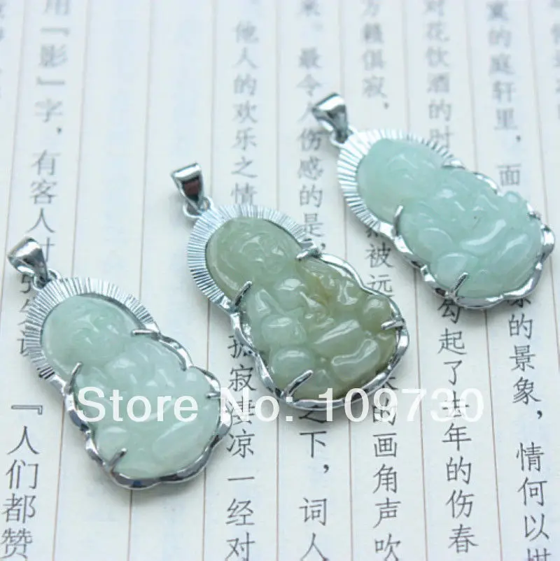 

dh 0037 100% Natural Hand-carved Bodhisattva Chinese Jade Pendants