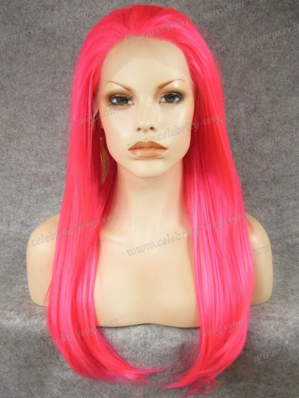 

N2-TF2315 Top Beauty Best Sale Retial long red stock new style synthetic silky straight lace front wig