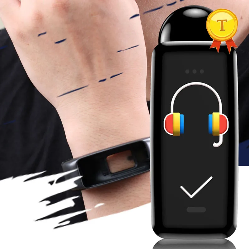 

Fitness Bracelet & Sports Bluetooth earphone With Mic steps Distance calorie Activity tracker Heart rate monitoring Smart band