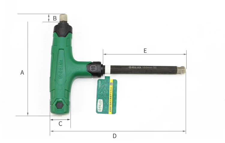 LAOA 1 шт. S2 противоскользящие Corundom Т-образные шестигранные гаечные ключи с высоким крутящим моментом, шестигранные отвертки, шестигранные отвертки, 6 угловых гаечных ключей, ручной инструмент
