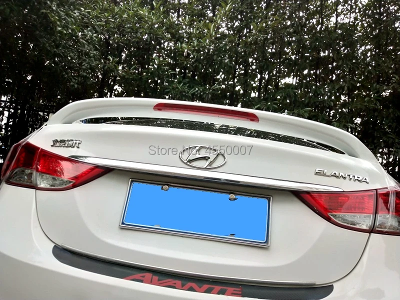 Для hyundai elantra 2012 спойлер со светодиодный светильник высококачественный абс материал задний спойлер для hyundai elantra 2013