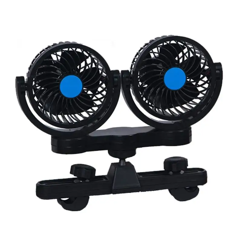 

Mini 12V Dual Head Portable Car Seat Clip Fan 360 Rotating Strong Wind Air Cooler Summer Car Fan Air Cooling Fan High Quality