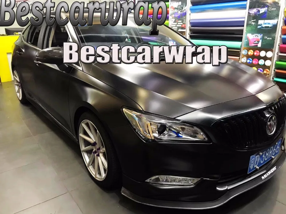 satin chrome black car wrapping film with air bubble Free (5)