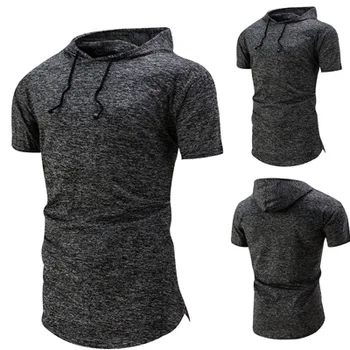 

Summer new T-shirt men's hooded casual fashion short-sleeved t-shirt