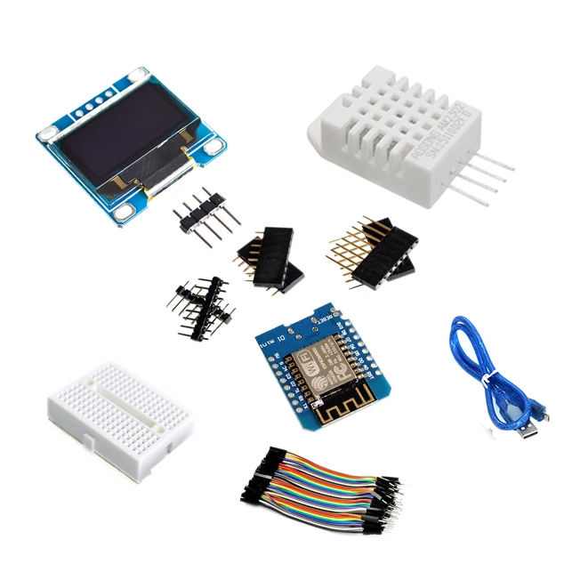 ESP8266 Погодная станция DIY Kit IOT Стартовые наборы для Arduino с 0 96 OLED дисплеем D1 Мини