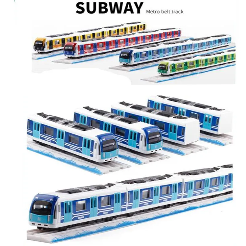 1: 87 Магнитная вытяжка назад сплав метро трек поезд сплав модель игрушки Горячая