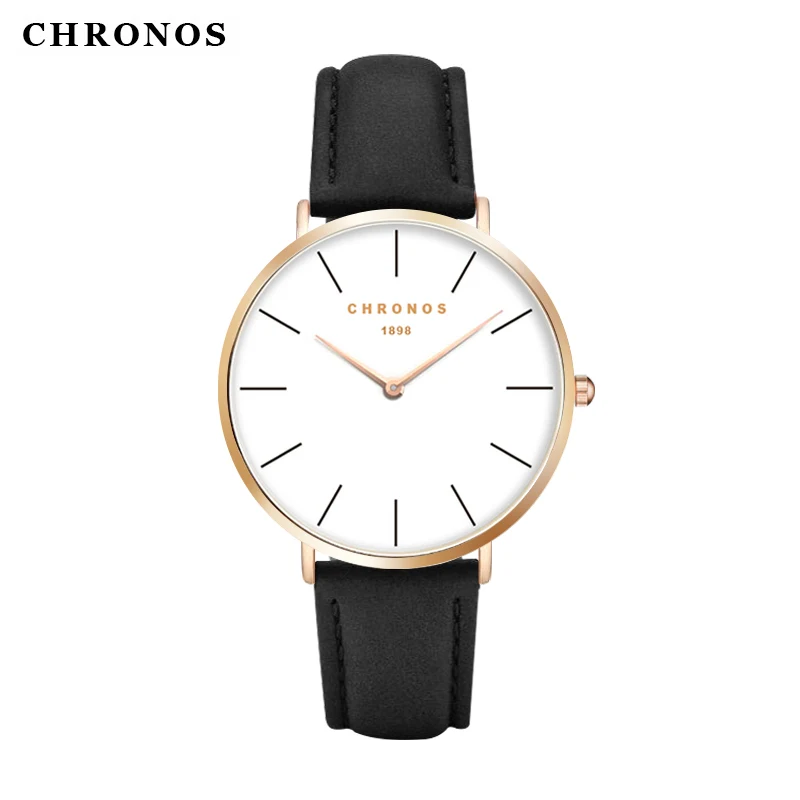 CHRONOS мужские и женские модные парные часы кварцевые часы ультра тонкие простые круглые повседневные нейлоновые кожаные часы Relogio Masculino - Цвет: CH0233