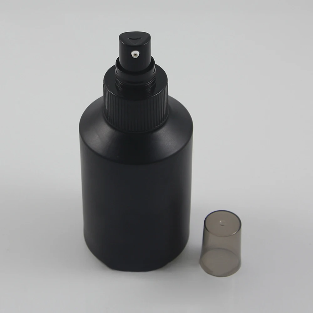 Download 125ml black frosted Glass lotion bottle with black ...