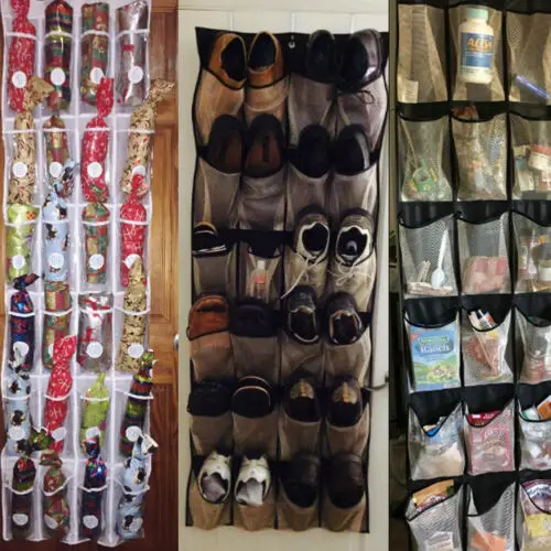 

12/24 Pocket Over the Door Shoe Organizer Hanging Organizers Space Saver Rack Hanging Storage Hanger