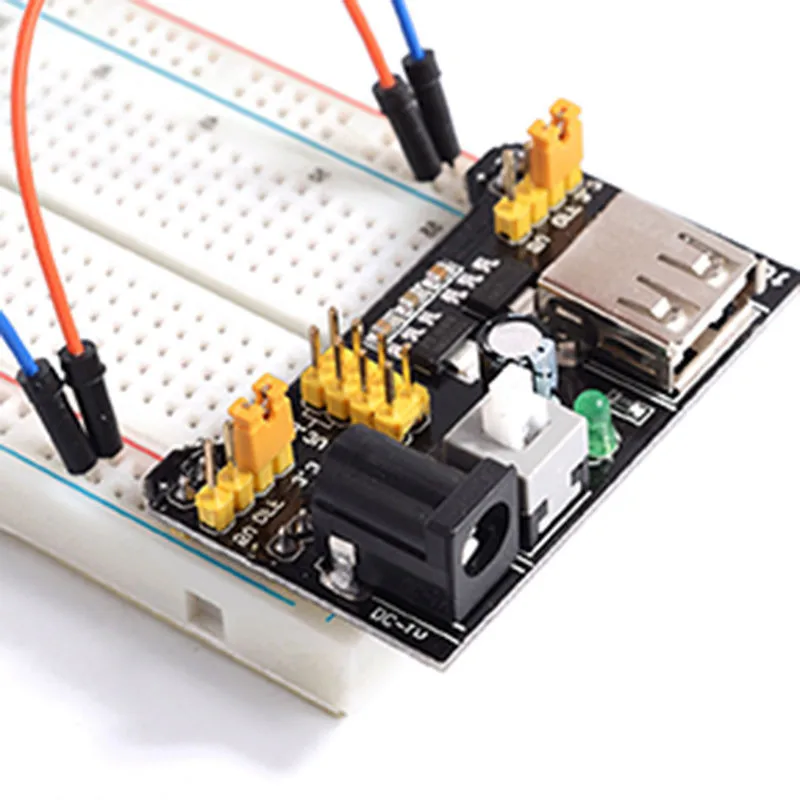 MB102 Breadboard Protoboard Prototype Solderless MB102 Power Supply Module 3.3V 5V Breadboard 830 Point 65PCS Jumper Cable Wires (4)