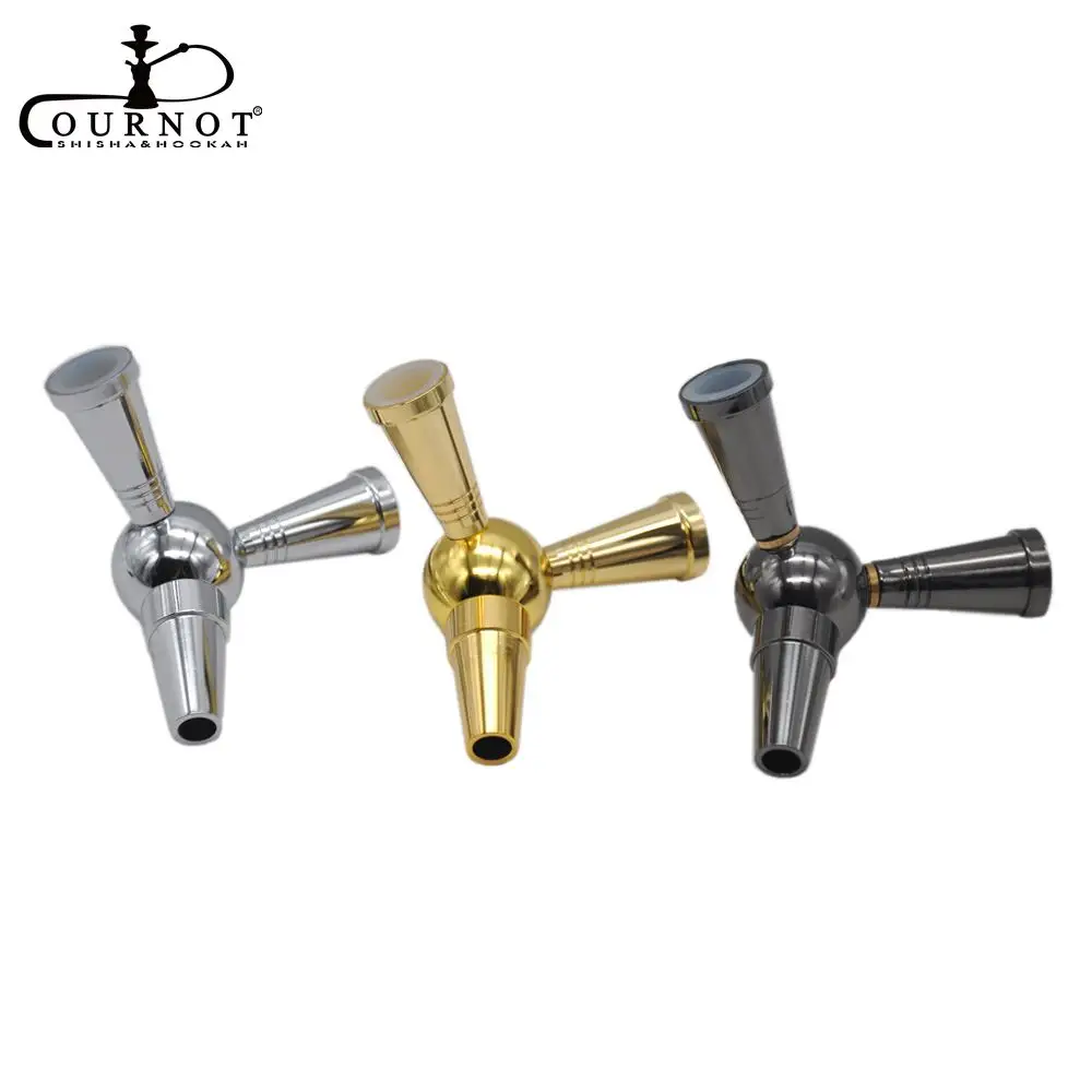 

One-to-Two Interface Pure Aluminun Stem Shisha Hookah Connection Joint bifurcate, Shisha Hose Accessories