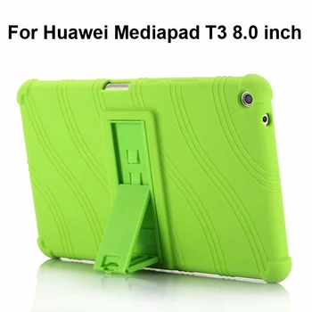 

For Huawei Mediapad T3 8 Silicone Case Cover KOB-L09 KOB-W09 Anti Knock Protector T3 8.0 Soft Casing Stand Shell Capa Fundas