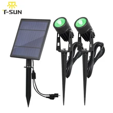 T-SUNRISE лампа на солнечной батарее светодиодная Зеленый пейзаж лампа два прожекторы с Панели солнечные открытый двор, сад, свет украшения IP65