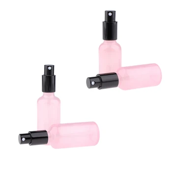 

4pcs Empty Glass Fine Mist Mini Spray Bottles with Atomizer Pump - for Essential Oils, Travel, Perfumes and More,Pink