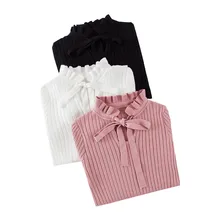 Elegant Ruffle Women Sweaters and Pullovers Office Lady Flare Sleeve Lace Up Turtleneck Knit Tops 2019 Fall Jersey Basic Jumper Elegant Ruffle Women Sweaters and Pullovers Office Lady Flare Sleeve Lace Up Turtleneck Knit Tops 2019 Fall Jersey Basic Jumper