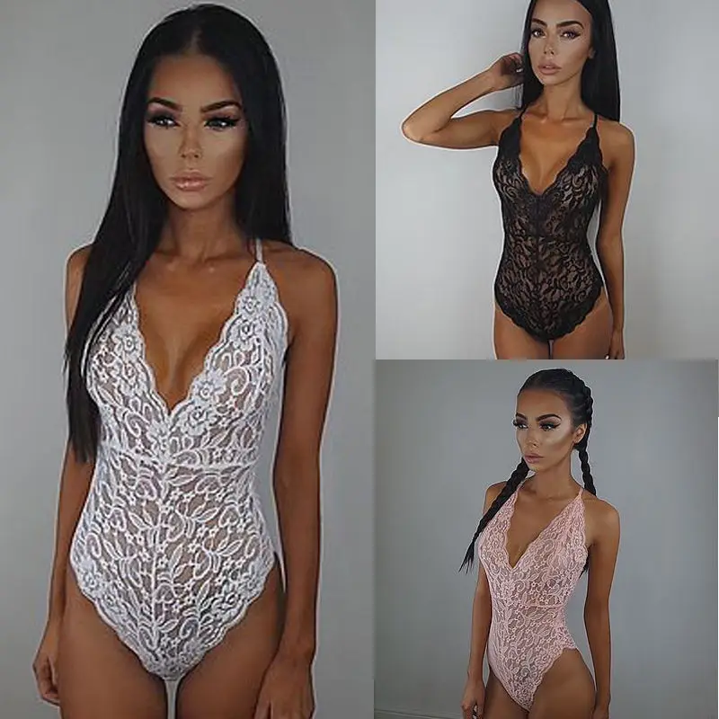 

Hot Sale Lace Body suit Sexy Womens Lingerie One Piece Plus Size Lace Babydoll Underwear Lingerie Dress Sleepwear