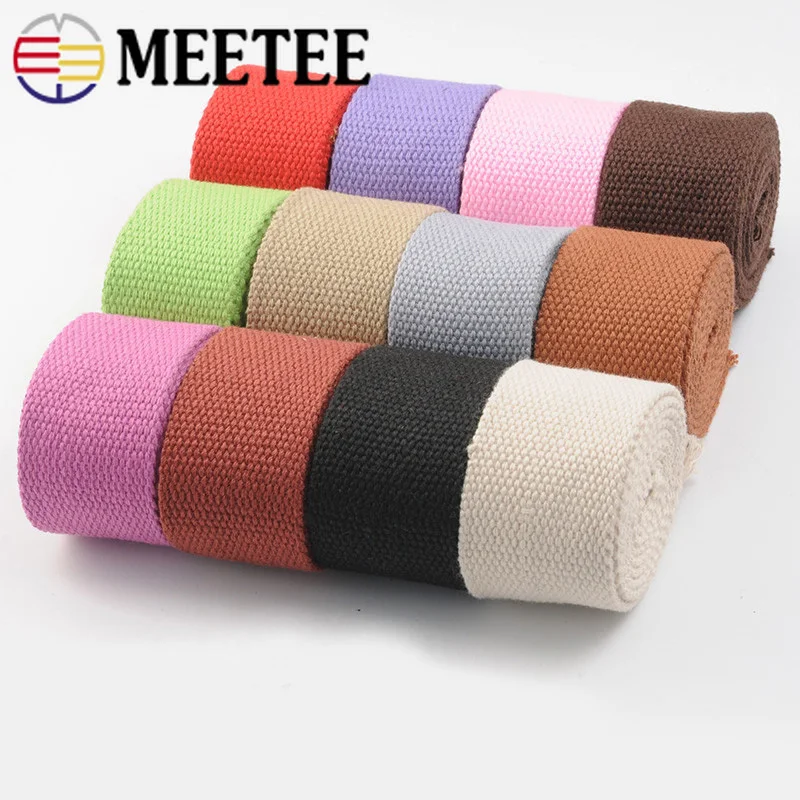 

5Meters 38mm Width 2mm Thick Polyester Cotton Webbings For Backpack Strap Belt Canvas Ribbon Bias Binding Tape DIY Sewing Craft