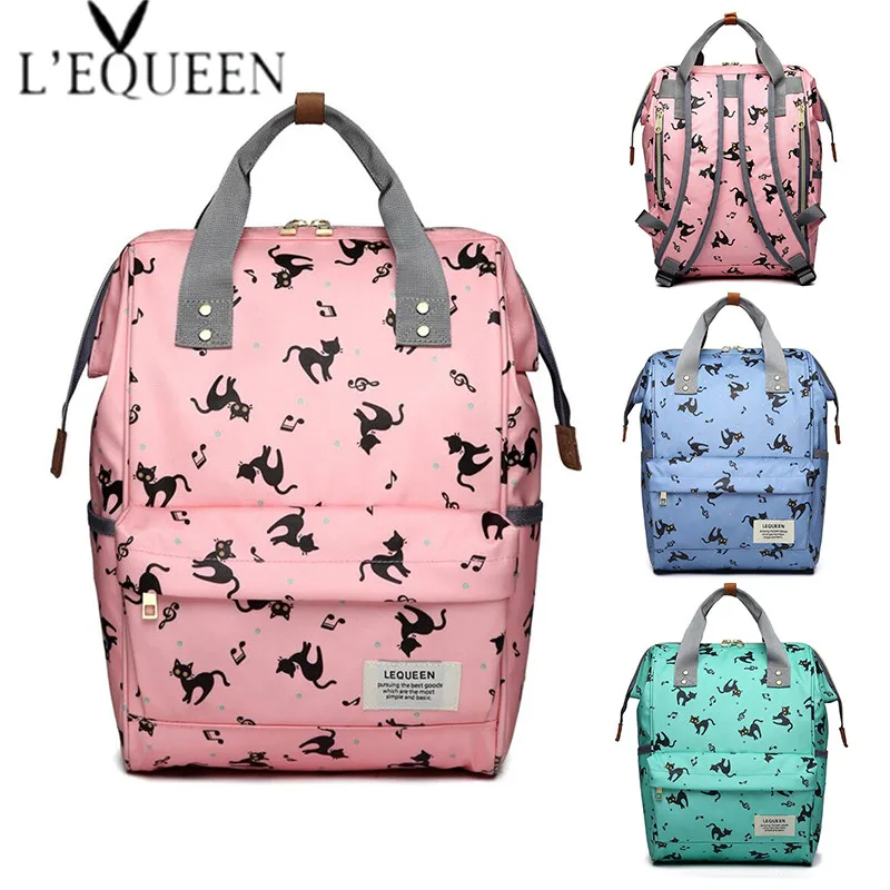 

Cute Printed Baby Diaper Bag Large Capacity Diaper Bag Travel Backpack Designer Stroller Bag Baby Care Mummy Nappy Backpack