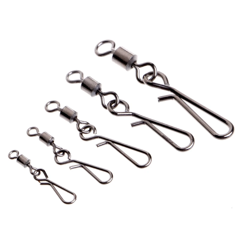 

50pcs Rolling Swivels Interlock Snap Size 10 8 6 4 2 Connector Terminal Tackle