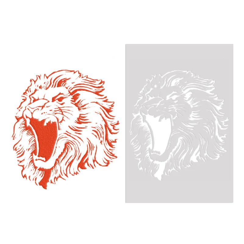 

Free Shipping 26*18cm DIY Craft Lion Pattern Stencils Template For Wall Painting DIY Fabric Painting Photo Album Decorative
