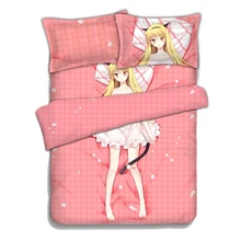 The Pet Girl of Sakurasou Shiina Mashiro Duvet Cover Set 4pcs Flannel Bed sheet